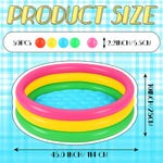 Three ring pink yellow and green inflatable toddler swimming pool with play balls