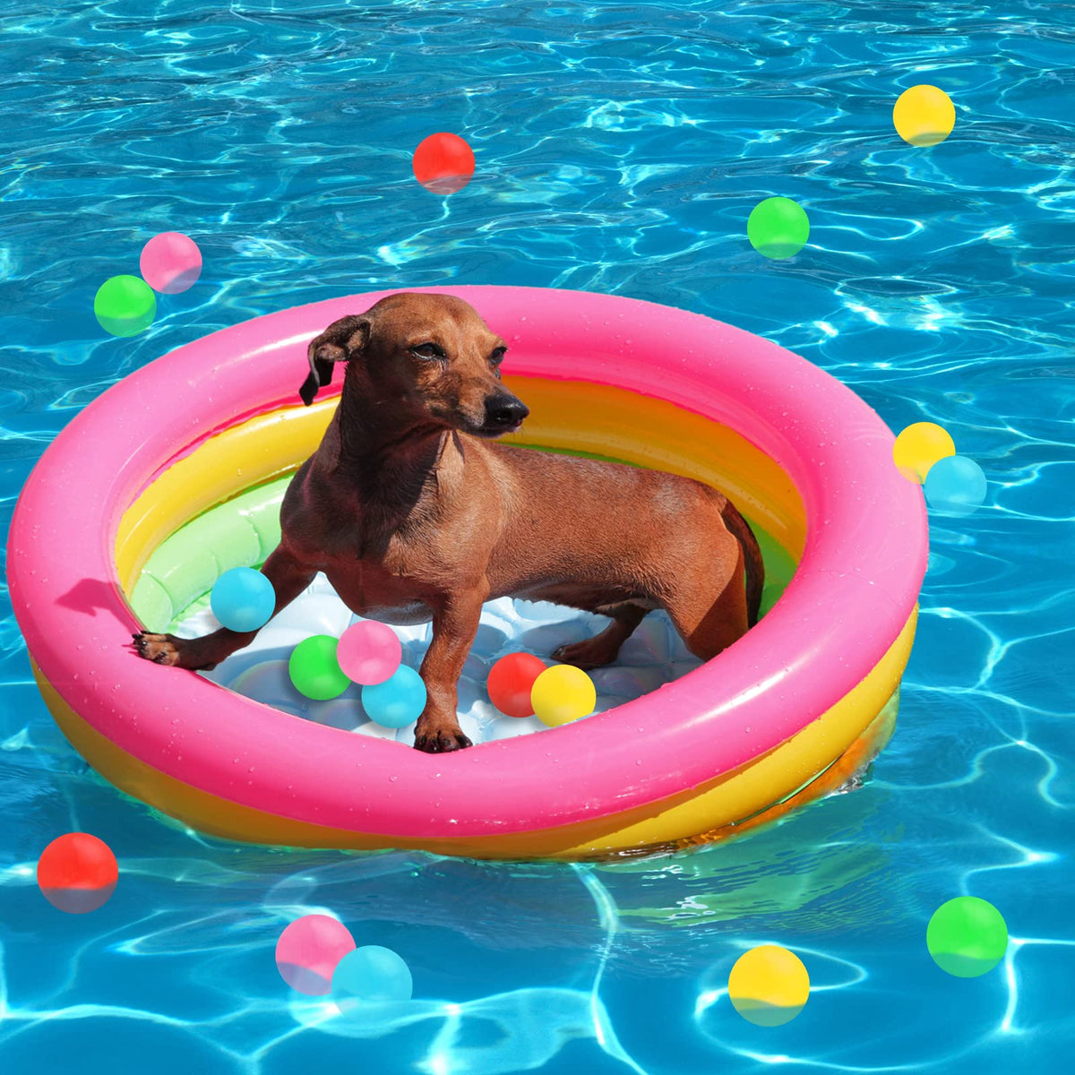 Honoson blow up baby pool set up in a backyard lawn for summer play