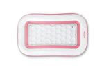 Close-up perspective of the Intex inflatable pool highlighting the soft cushioned floor texture and thick side walls.