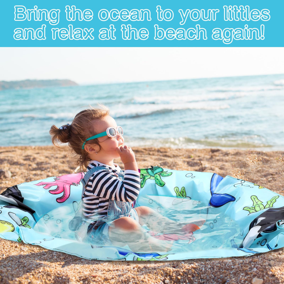 Folded Tondiamo baby pool compact setup inside its portable travel pouch.