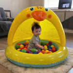 Packaging look of XFlated premium imported yellow duck backyard water pool for toddlers