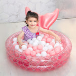 Benelet toddler round water paddling pool with cushioned bubble textured safety floor