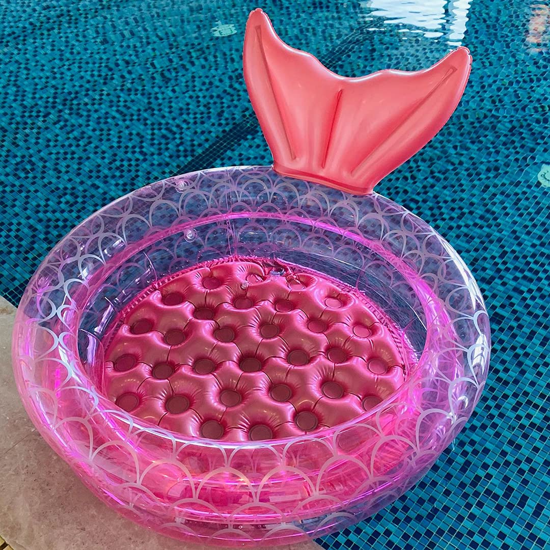 Benelet inflatable kids pool deflated and folded showing its lightweight portable construction