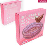 Benelet packaging box showing the included repair patch kit alongside the mermaid kiddie pool