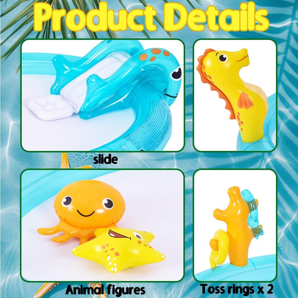 WODMAZ inflatable pool set showing thick premium non toxic PVC material texture
