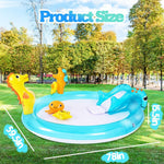 WODMAZ ocean theme kiddie pool deflated and folded for compact seasonal storage