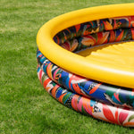 Close up view of the durable thickened PVC wall and heat sealed seams of the CHICLIST children splash pool.