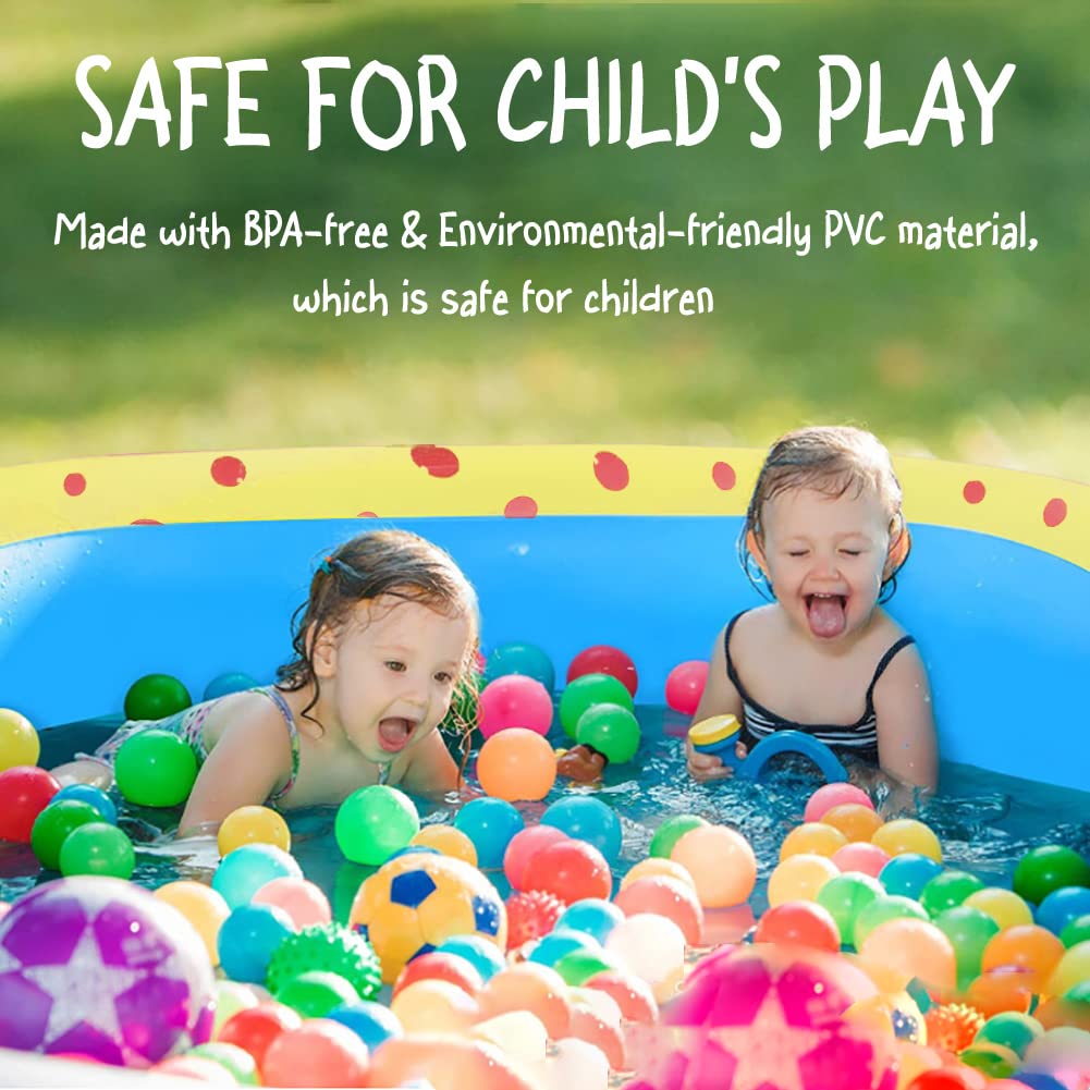 Close up shot of the thickened eco friendly PVC material and the double layer air valve on the kids pool