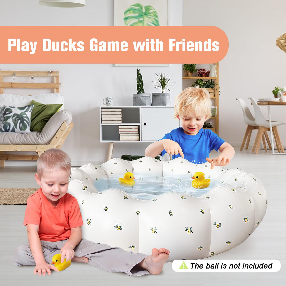 AirSwim kids water play tub being inflated quickly with a standard air pump