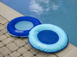 Wahu portable water float showcasing the contrasting dark blue mesh center seat