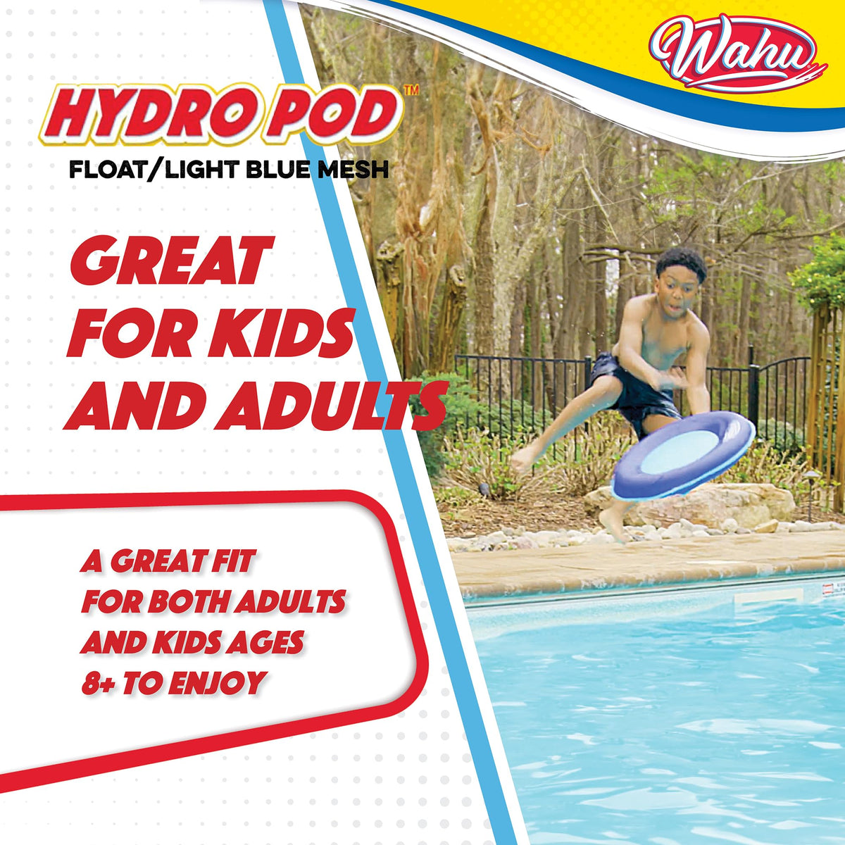 Wahu authentic imported travel friendly water float displayed from a high angle view