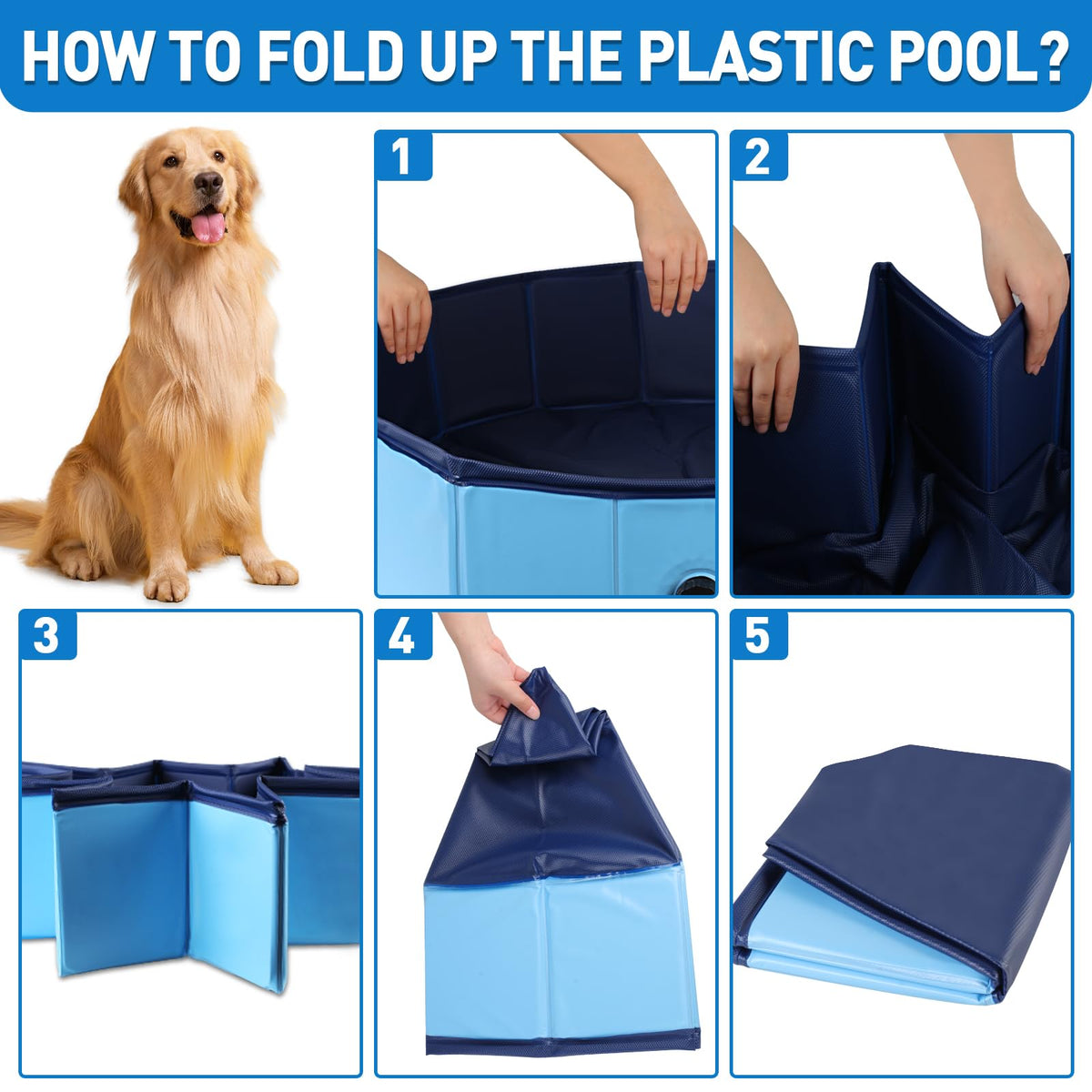 Hdnbsp portable duck pool being rinsed out easily after outdoor use with pet animals.