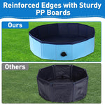 Folded state of the imported USA authentic pet wading pool highlighting its lightweight travel friendly profile.