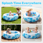 Sloosh inflatable pool used indoors as a colorful plastic ball pit.