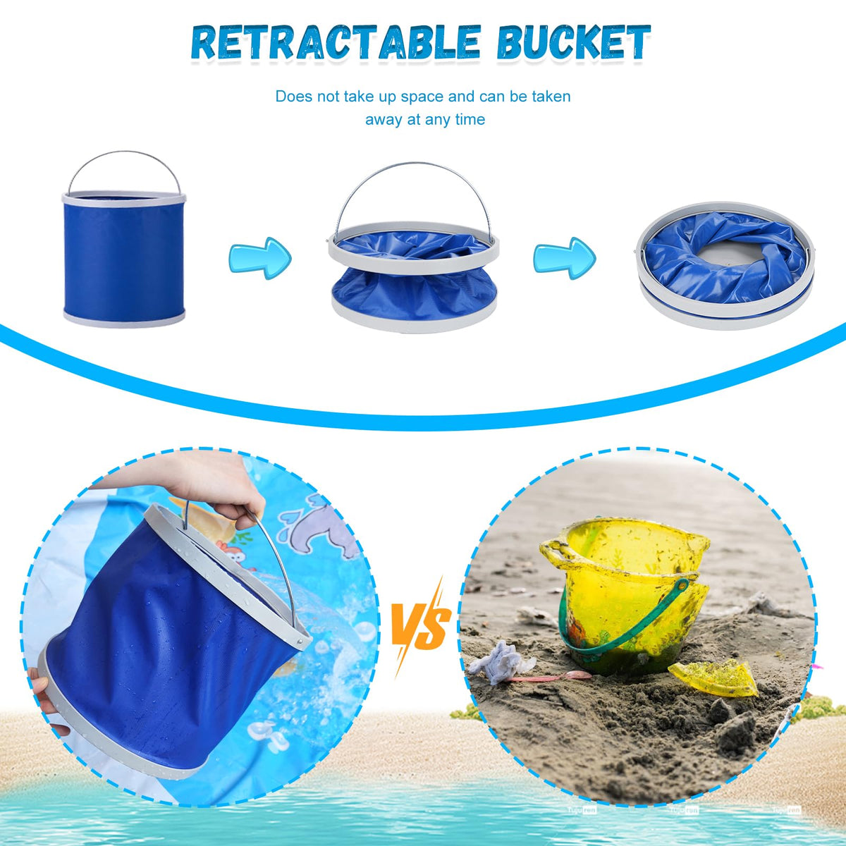 Giveuplay non inflatable outdoor splash pool packed compactly for travel
