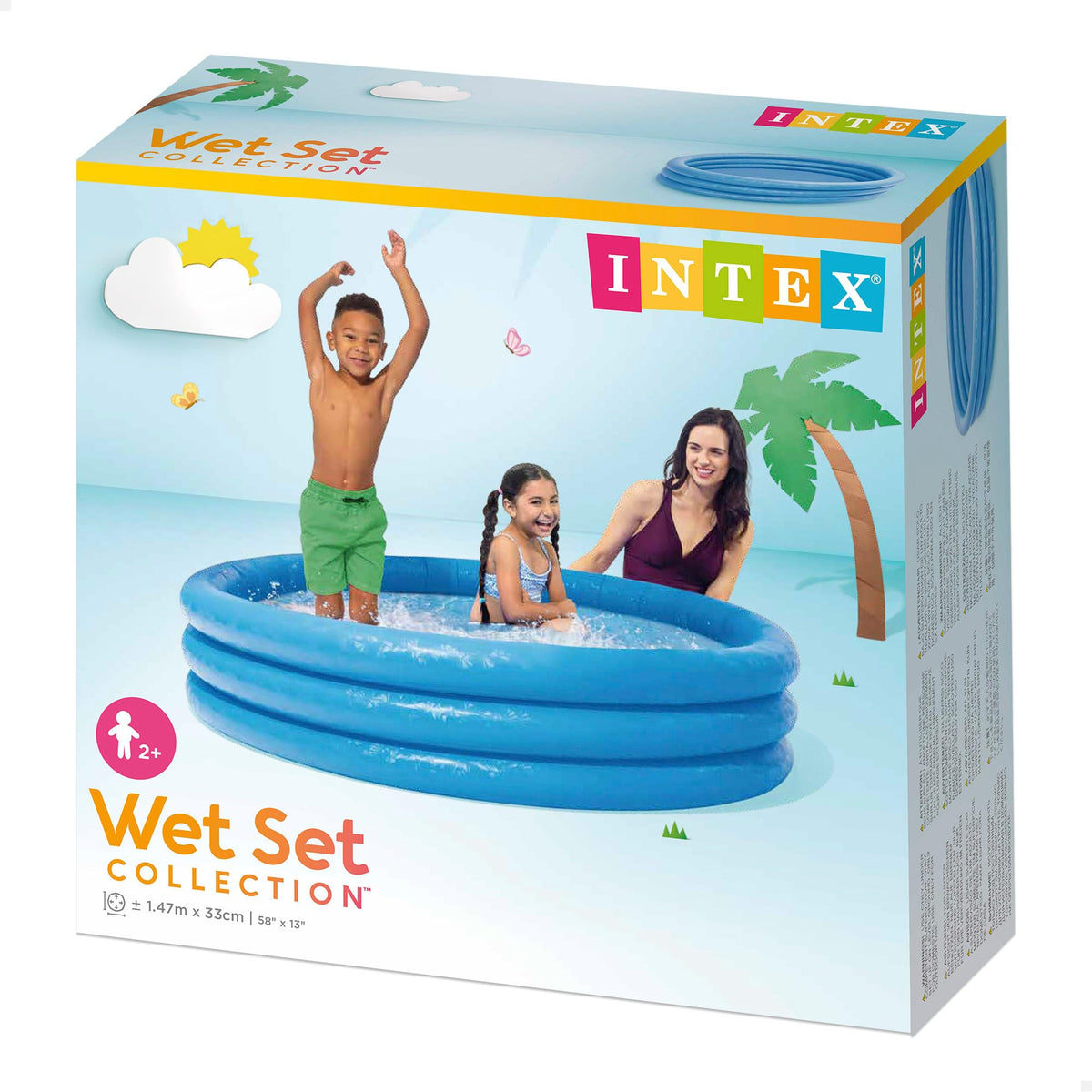 Intex circular backyard kids pool with thick durable vinyl rings