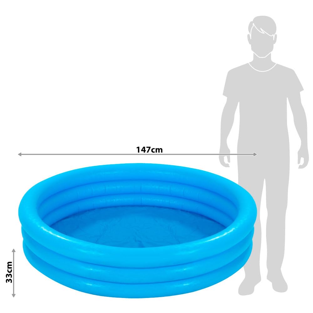 Deflated Intex pool packaging box with included vinyl repair patch