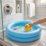 Premium PVC inflatable pool showing puncture resistant durable material.