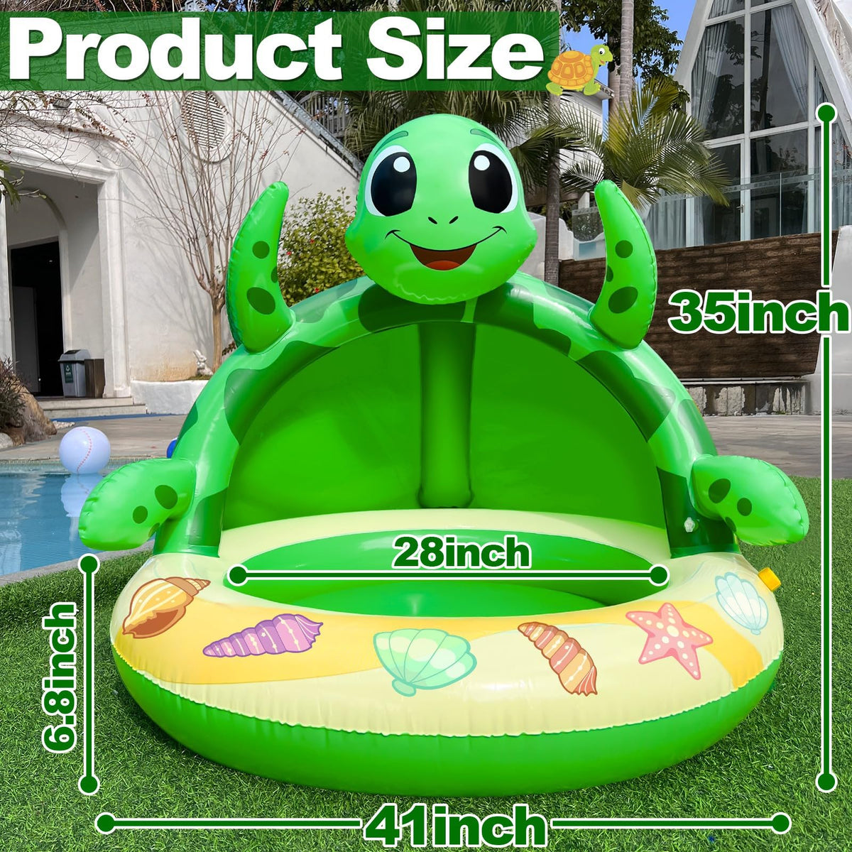 Close up of the half circle water sprinkler connection on the AMENON inflatable kiddie pool.
