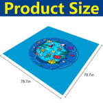 RunNico toddler paddling pool setup process with the central water bag filled on the sand.