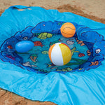 RunNico premium imported infant wading pool showing the heavy duty polyester material close up.