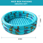 Side angle of the 10Leccion 48-inch inflatable pool showcasing the sturdy independent air valve system on each ring.