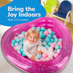 ArtCreativity Sparkly Inflatable Kiddie Pool showcasing the independent inflation valves