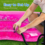 ArtCreativity Sparkly Inflatable Kiddie Pool fully deflated and compactly folded for storage