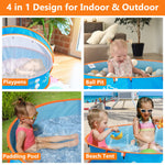 Peradix toddler wading pool with attached protective mosquito net showing insect defense feature