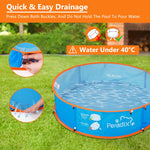 Peradix pool tent for kids and pets being filled with water on a backyard lawn