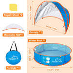 Close up view of the durable nylon and PVC material of the Peradix baby beach tent frame