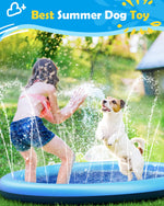 Peteast sprinkler toy for backyard showing garden hose connection point and water valve