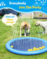 Peteast heavy duty pet fountain mat with high adjustable water streams on a green lawn