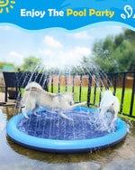 Peteast blue splash pad for large dogs folded compactly for summer storage and travel