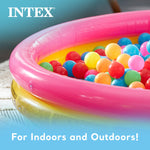 Intex portable summer sunset glow pool inflated on an outdoor domestic terrace space ready for water play