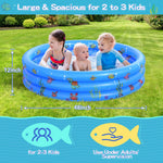 VIVI MAO portable kiddie paddling pool inflated in a backyard garden setup