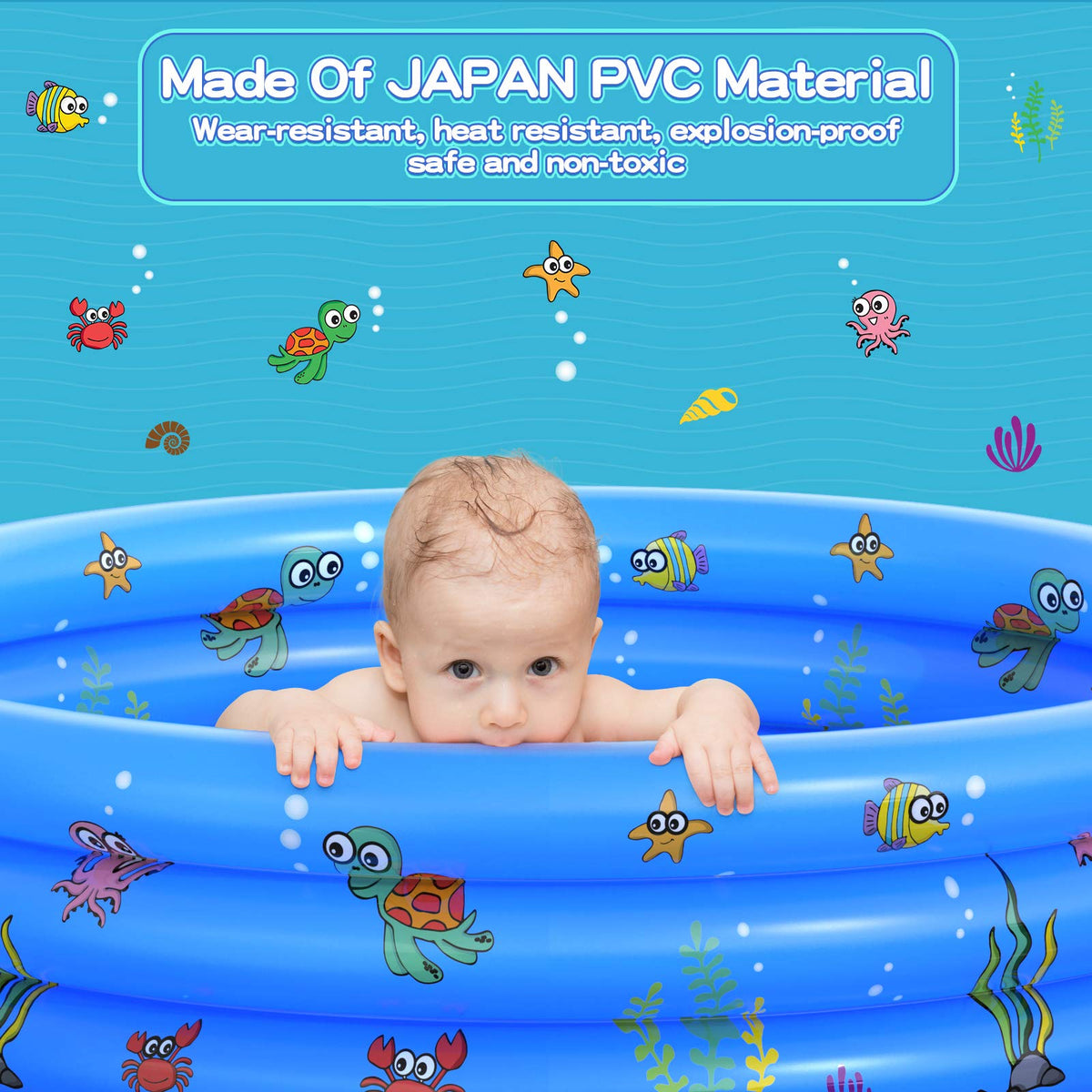 VIVI MAO children water play center showcasing the soft inflatable protective floor cushion
