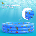 VIVI MAO toddler round pool being drained via the integrated bottom valve