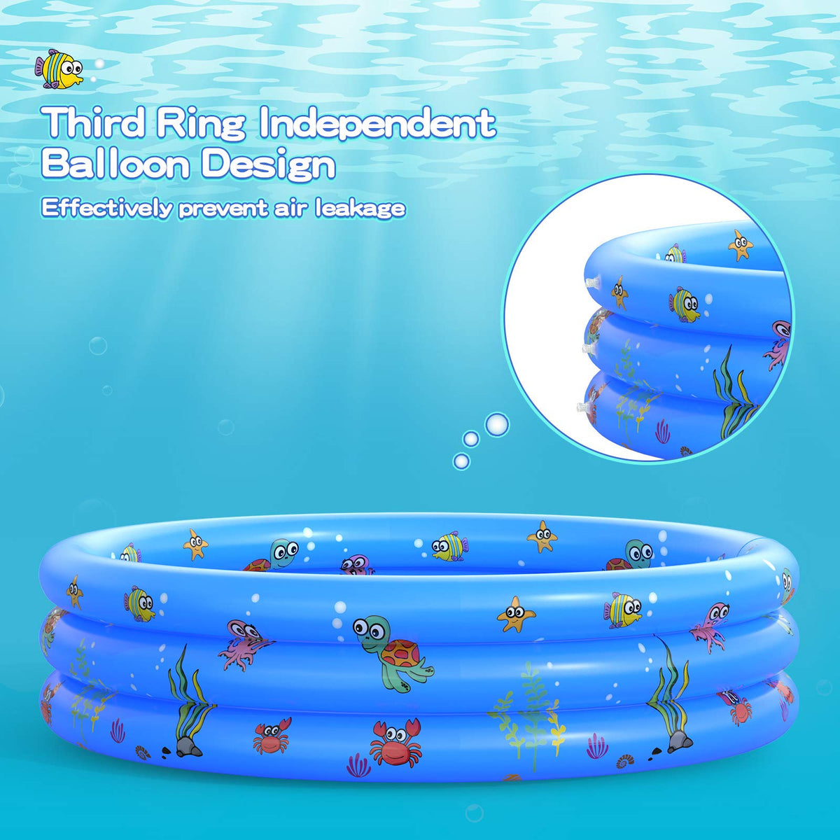 VIVI MAO toddler round pool being drained via the integrated bottom valve