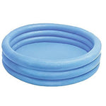 Durable vinyl paddling pool from top view demonstrating the circular shape and thick inflatable support rings.