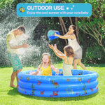 VIVI MAO garden round inflatable pool box packaging showing thick premium PVC material details