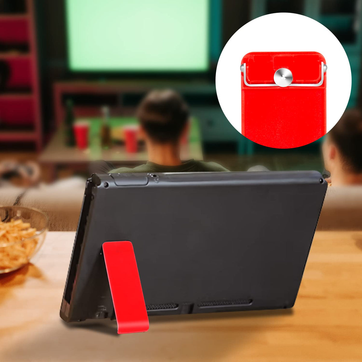 Side profile of Nintendo Switch console using Kinbom kickstand