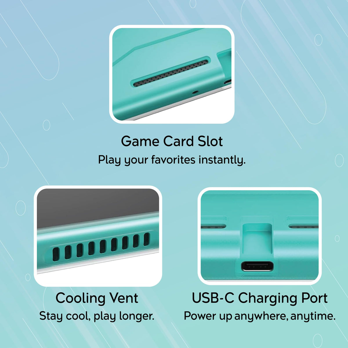 Region free Nintendo Switch Lite unibody design close up view