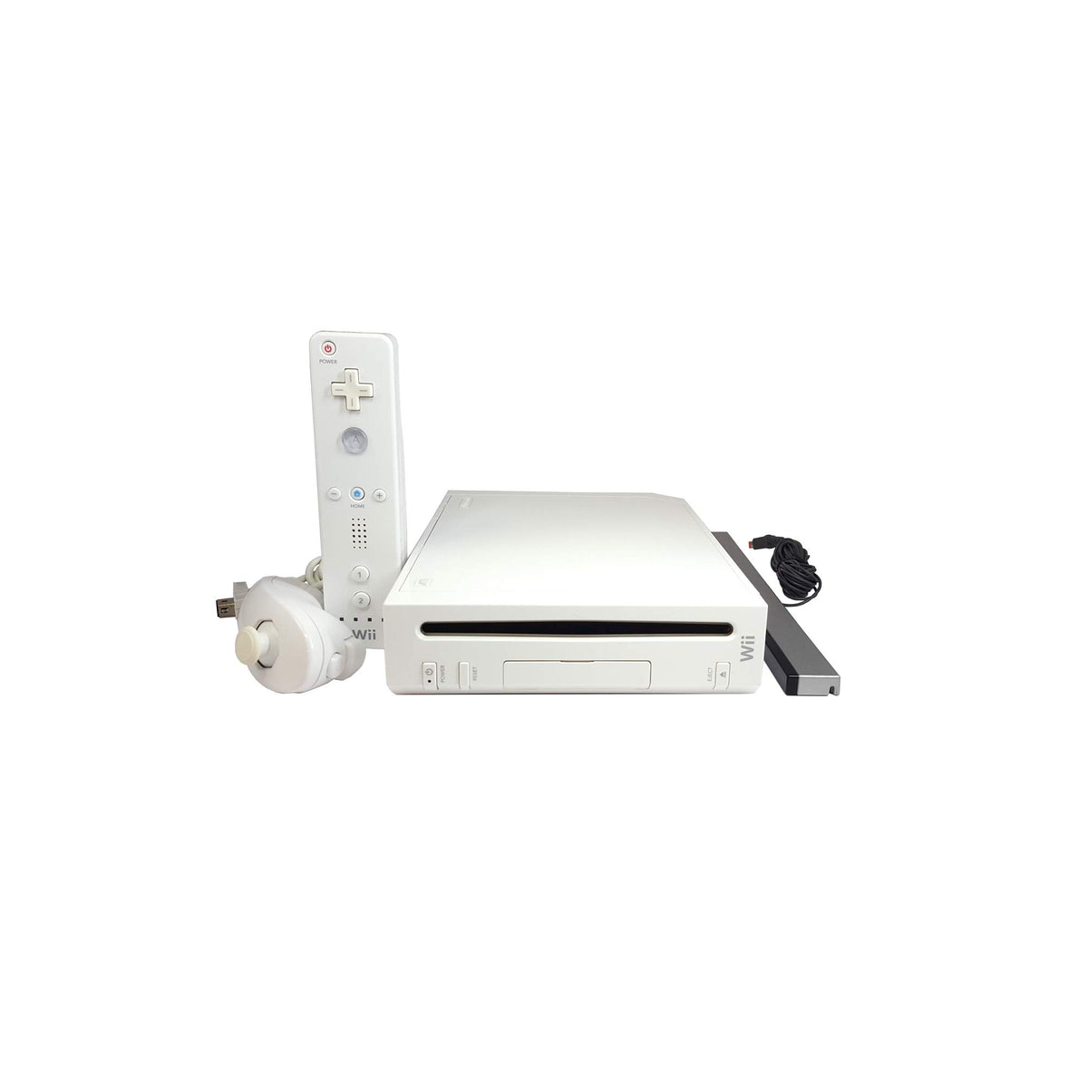 Nintendo white motion control entertainment system with remote plus accessory and connection cables