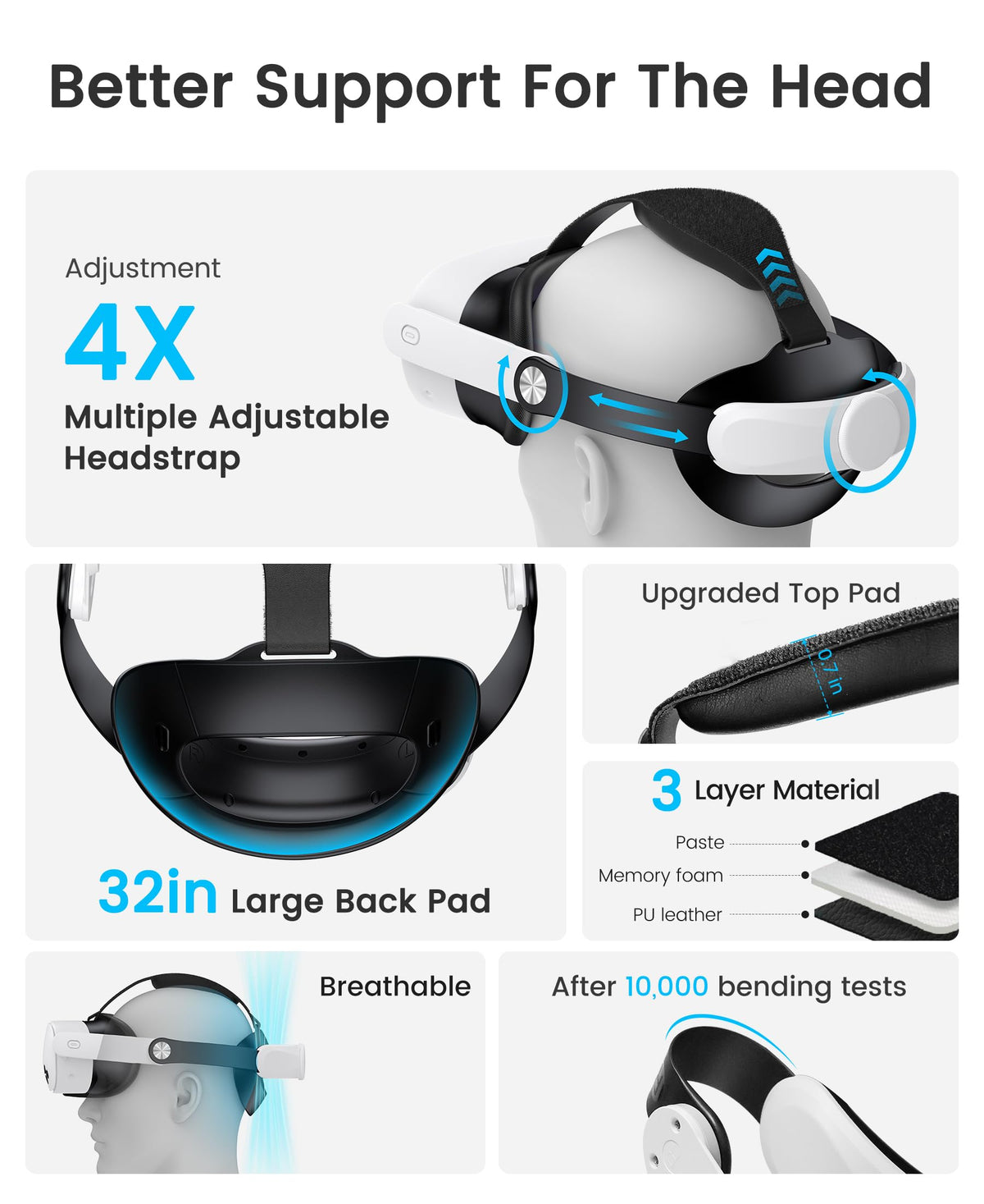 Kawaye VR accessory kit with connection fasteners for multiple headset models
