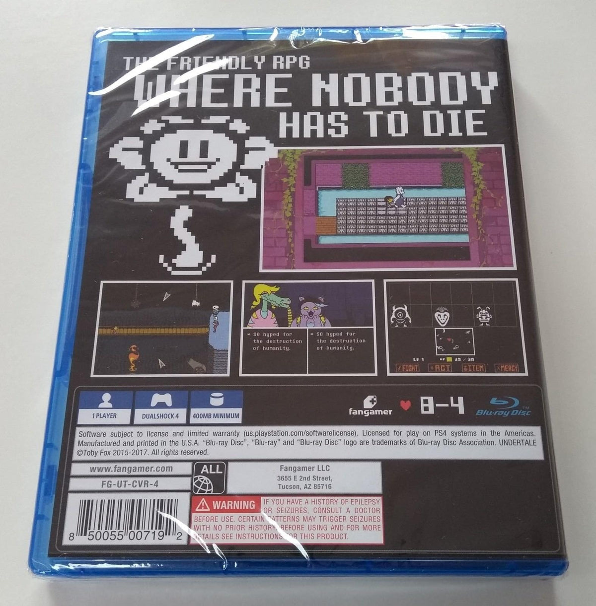 Undertale physical disc case for PS4
