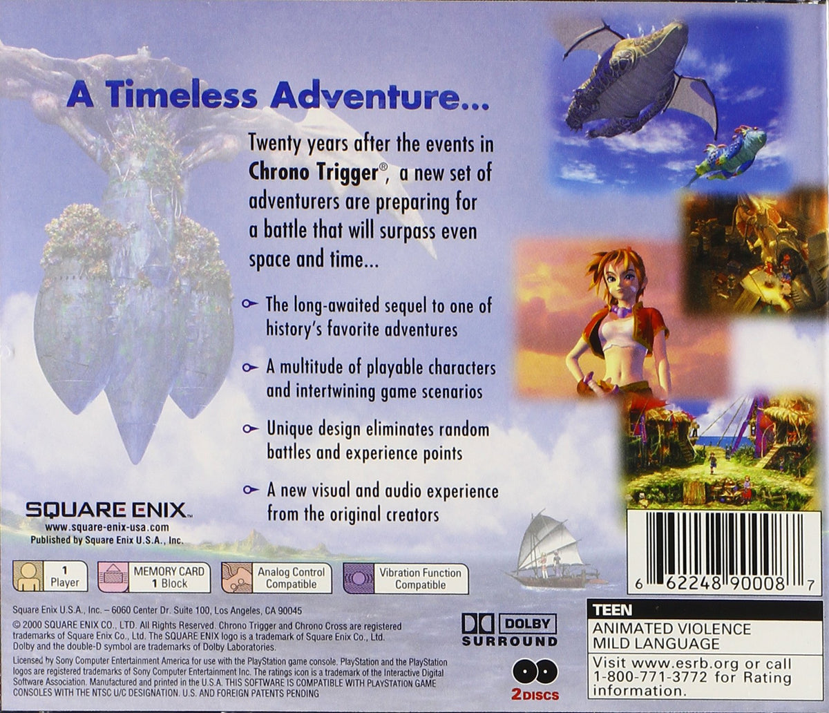 Square Enix Chrono Cross PlayStation disc and case