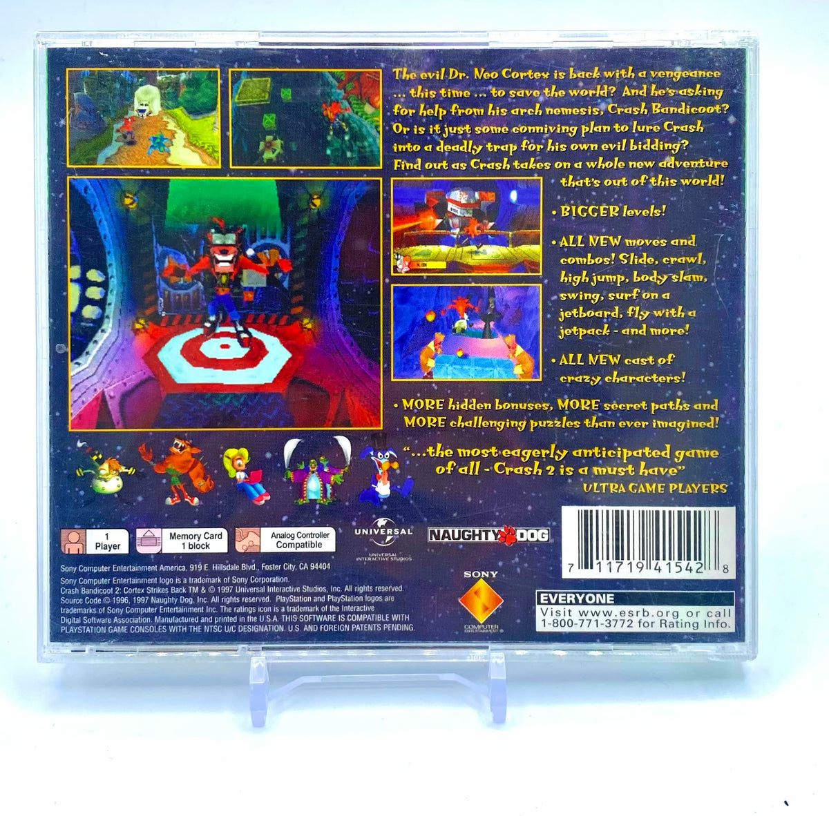 Crash Bandicoot 2 Sony PlayStation 1 game disc