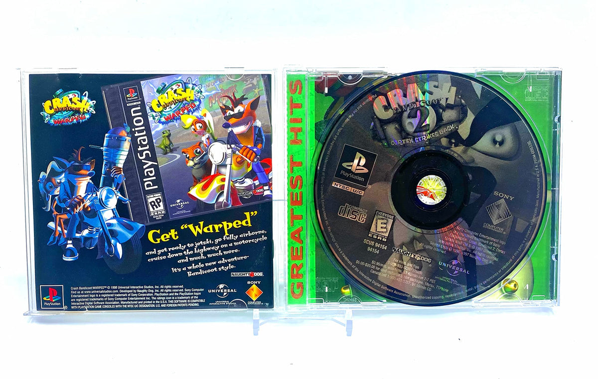 Back cover and manual of Crash Bandicoot 2 for PlayStation