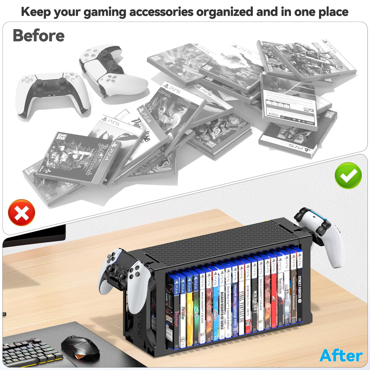 Close up of Kytok controller stand storage accessory